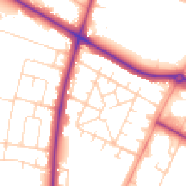 Daytime road noise heatmap for NR4 6BL