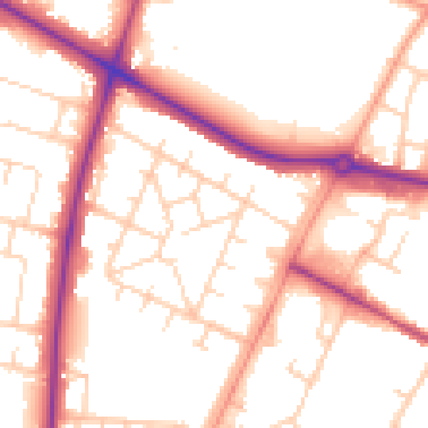 Daytime road noise heatmap for NR4 6BN