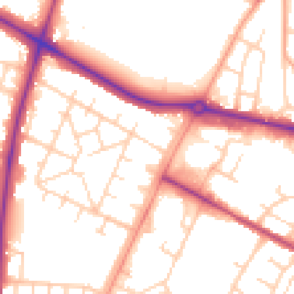 Daytime road noise heatmap for NR4 6BQ