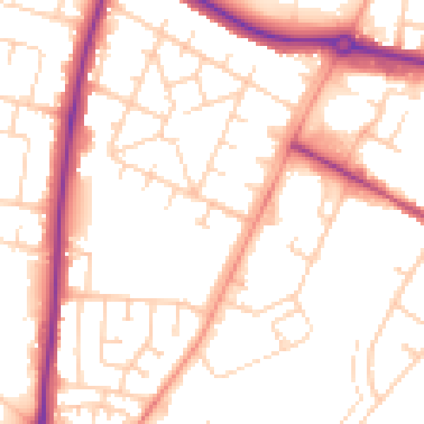 Daytime road noise heatmap for NR4 6BS