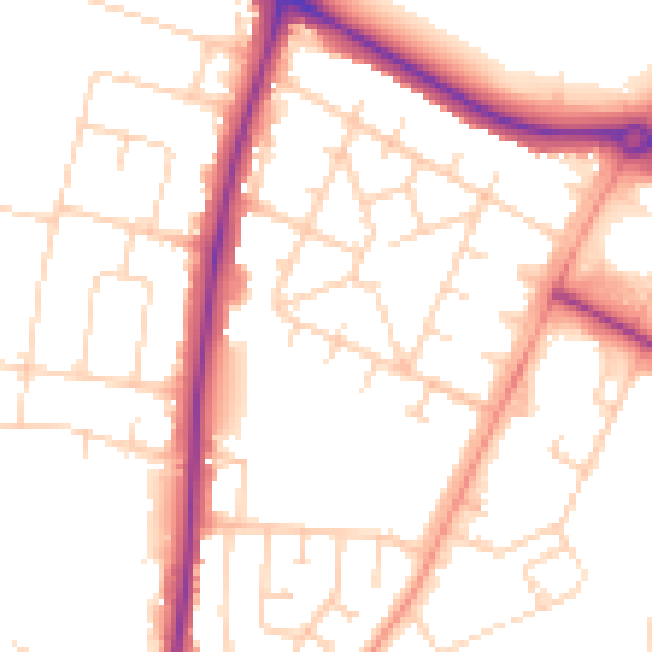 Daytime road noise heatmap for NR4 6BU
