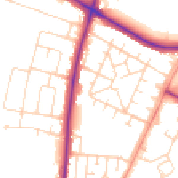 Daytime road noise heatmap for NR4 6BX