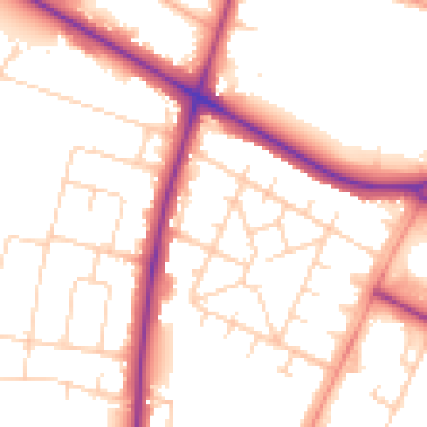 Daytime road noise heatmap for NR4 6BY