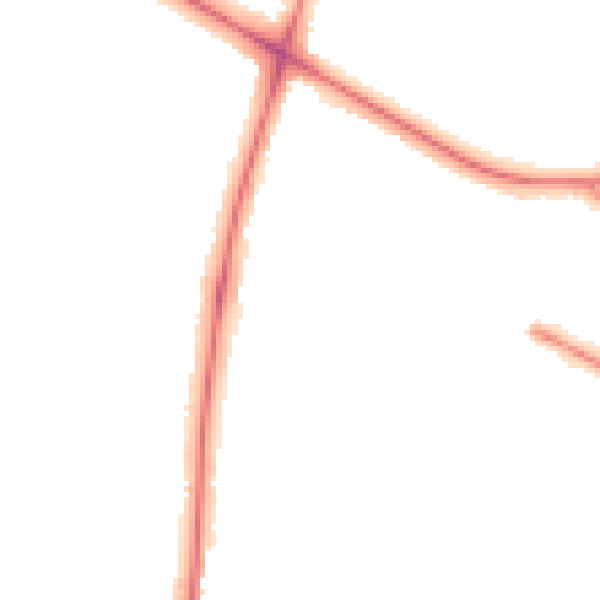 Night-time road noise heatmap for NR4 6BZ