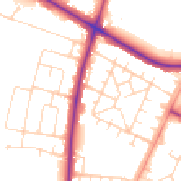 Daytime road noise heatmap for NR4 6DE