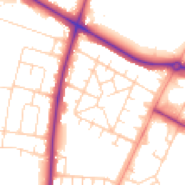Daytime road noise heatmap for NR4 6DF