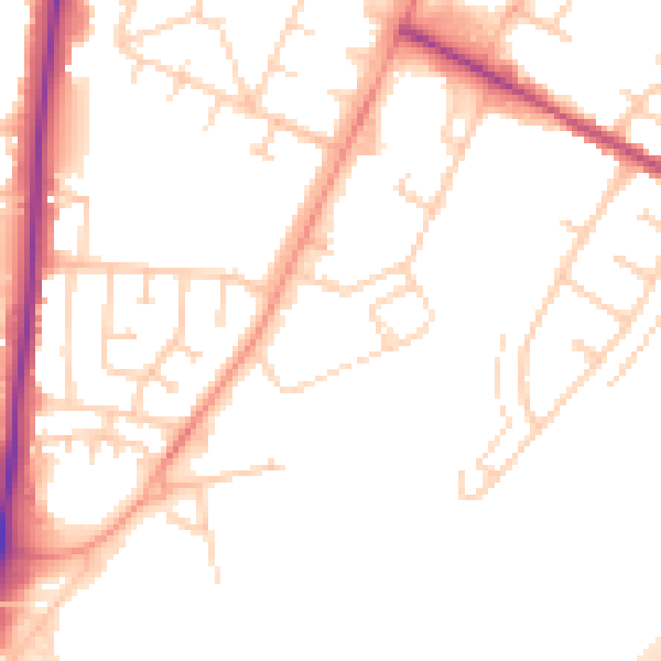 Daytime road noise heatmap for NR4 6DG