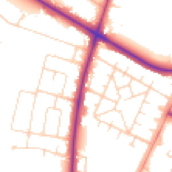 Daytime road noise heatmap for NR4 6DU