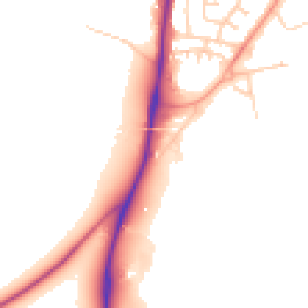 Daytime road noise heatmap for NR4 6DX