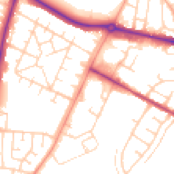 Daytime road noise heatmap for NR4 6ET