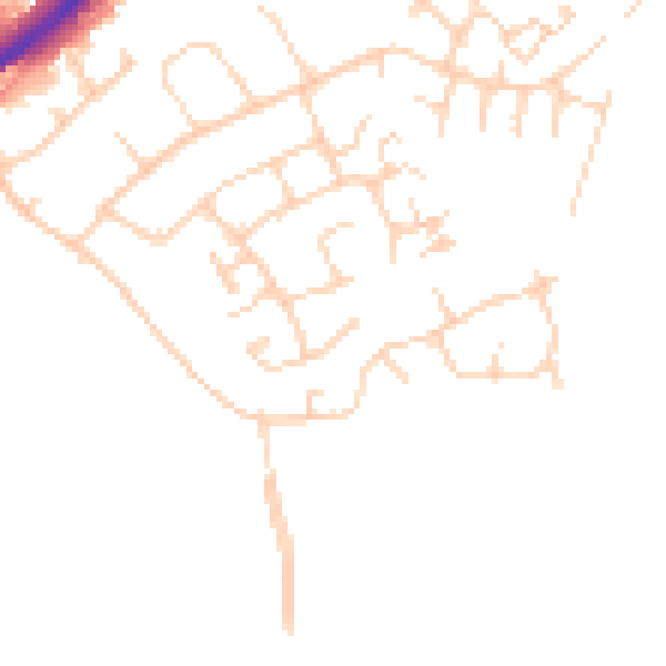 Daytime road noise heatmap for NR4 6EU