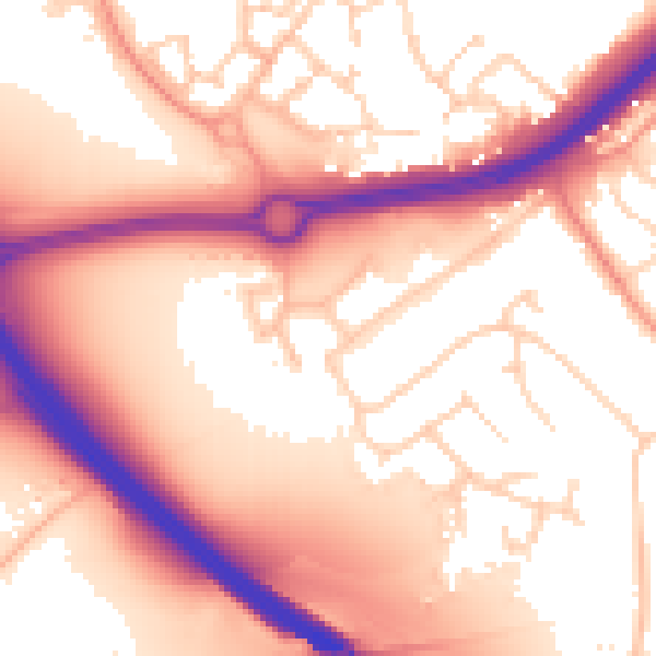 Daytime road noise heatmap for NR4 6FL