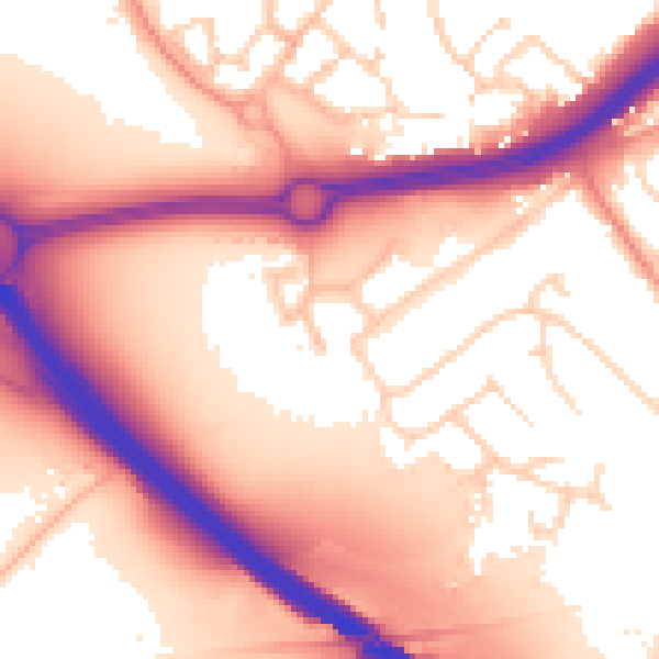 Daytime road noise heatmap for NR4 6FR