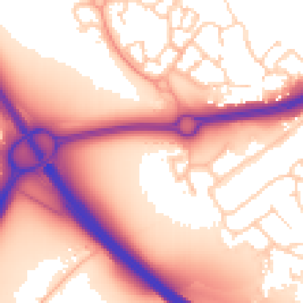 Daytime road noise heatmap for NR4 6FY