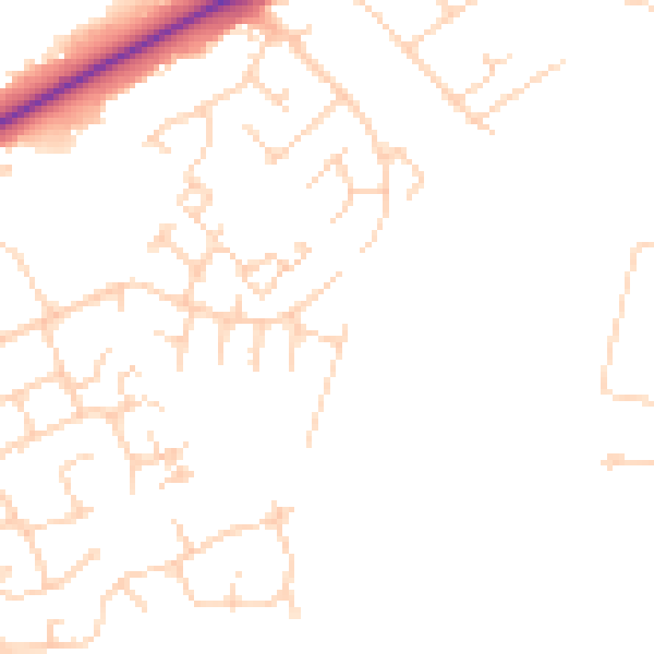 Daytime road noise heatmap for NR4 6JA
