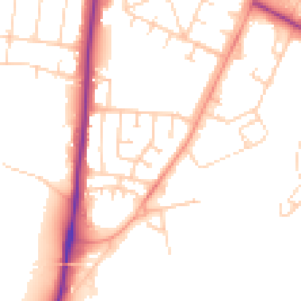 Daytime road noise heatmap for NR4 6LL
