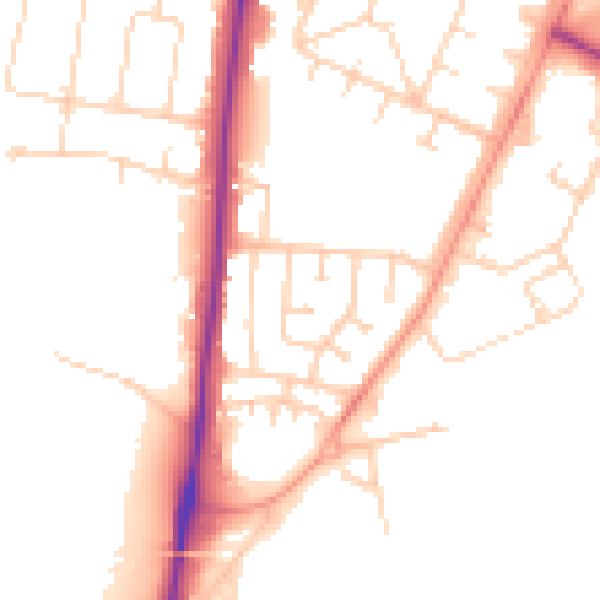 Daytime road noise heatmap for NR4 6LS