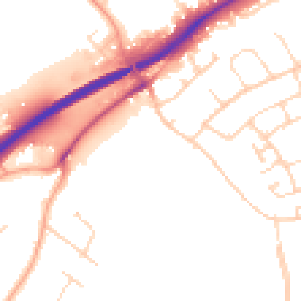 Daytime road noise heatmap for NR4 6NH