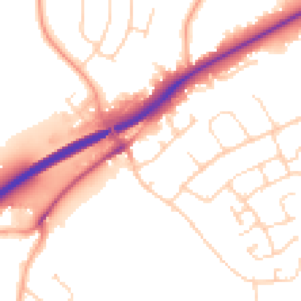Daytime road noise heatmap for NR4 6NR