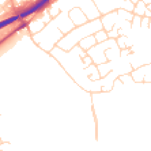 Daytime road noise heatmap for NR4 6NY