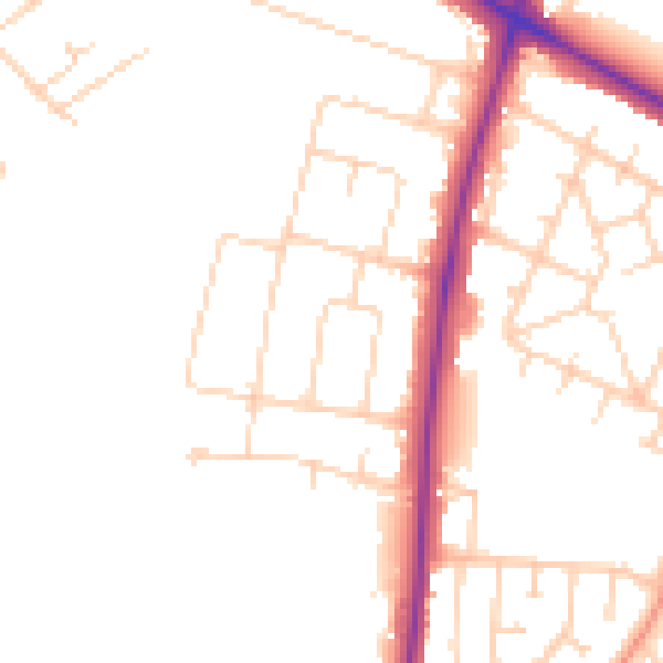 Daytime road noise heatmap for NR4 6RQ