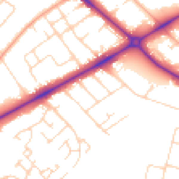 Daytime road noise heatmap for NR4 6SJ