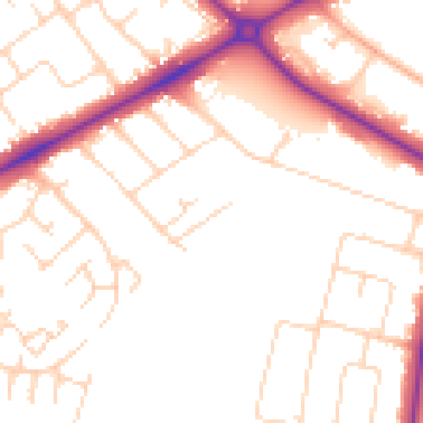 Daytime road noise heatmap for NR4 6SP