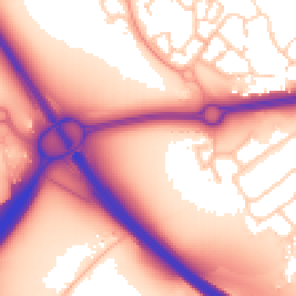 Daytime road noise heatmap for NR4 6TT