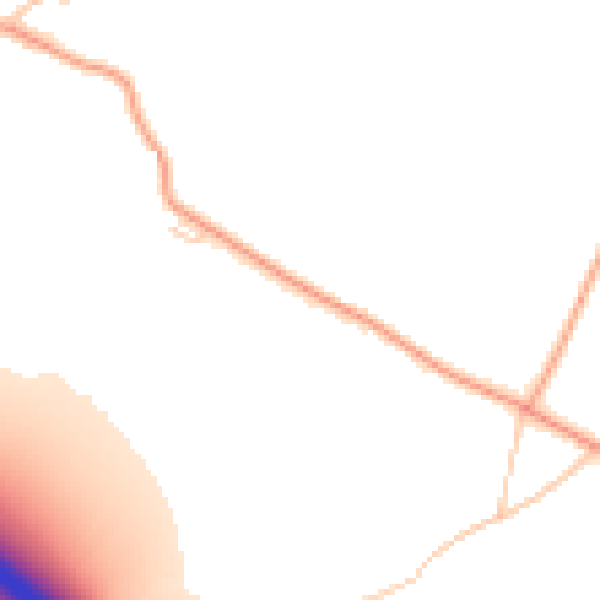 Daytime road noise heatmap for NR4 6TZ