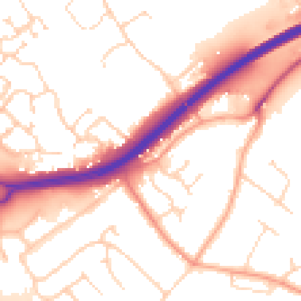 Daytime road noise heatmap for NR4 6UR