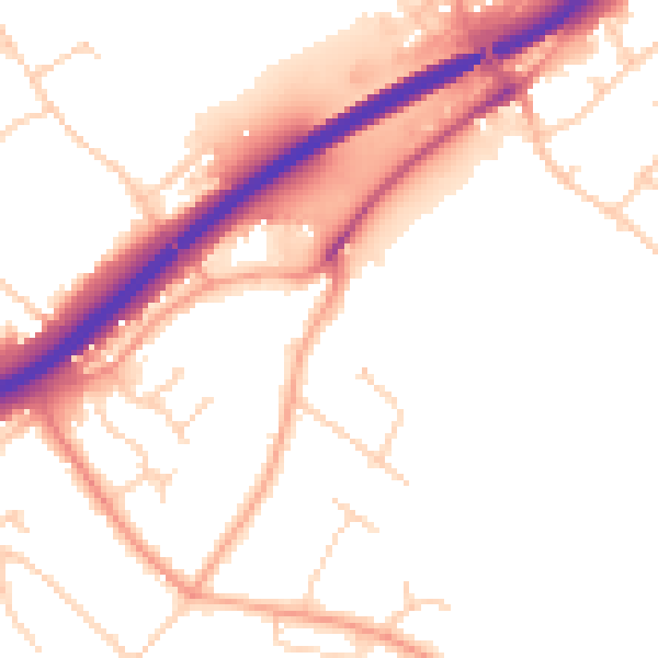 Daytime road noise heatmap for NR4 6XD