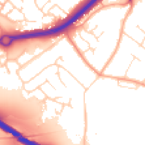 Daytime road noise heatmap for NR4 6XG