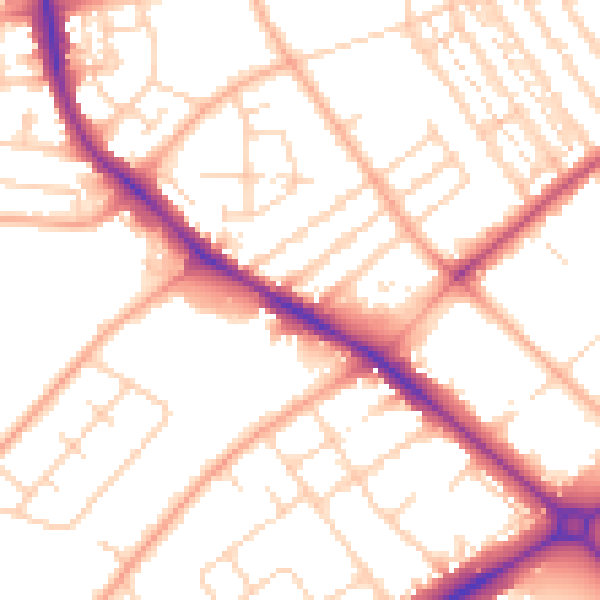 Daytime road noise heatmap for NR4 7AG
