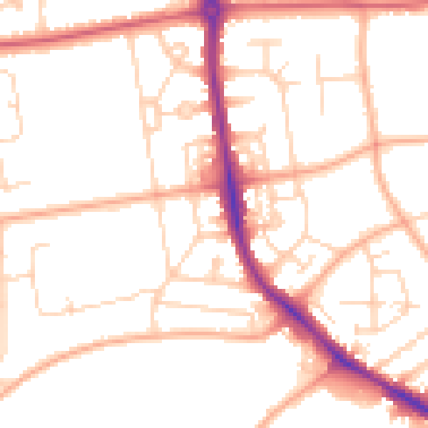 Daytime road noise heatmap for NR4 7AH