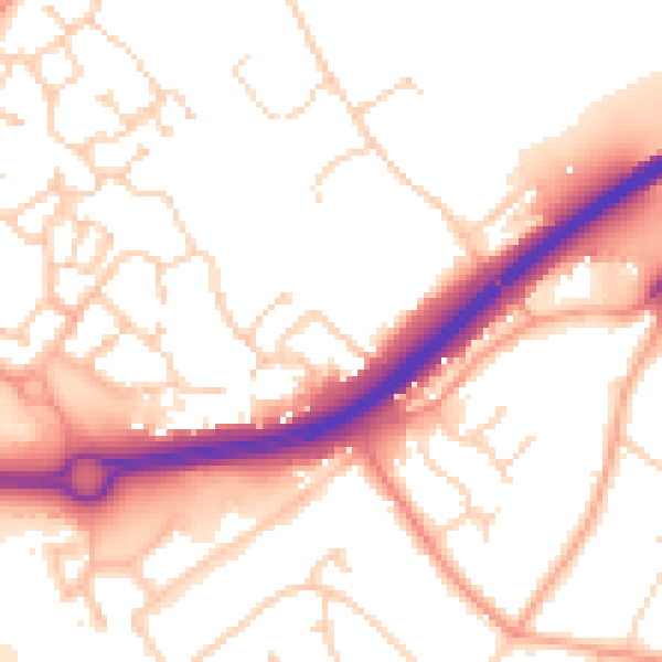 Daytime road noise heatmap for NR4 7BB