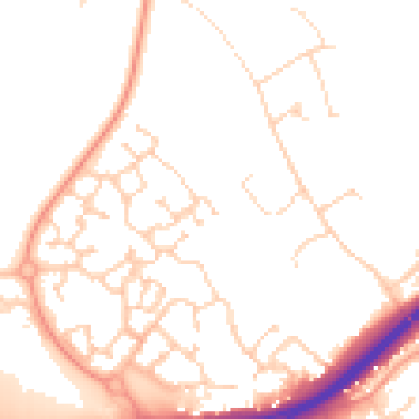 Daytime road noise heatmap for NR4 7BD
