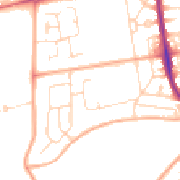 Daytime road noise heatmap for NR4 7EL