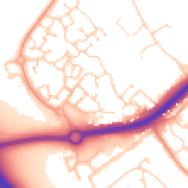 Daytime road noise heatmap for NR4 7JP