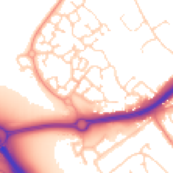 Daytime road noise heatmap for NR4 7JS
