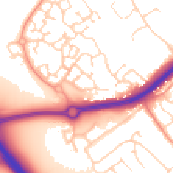 Daytime road noise heatmap for NR4 7JT
