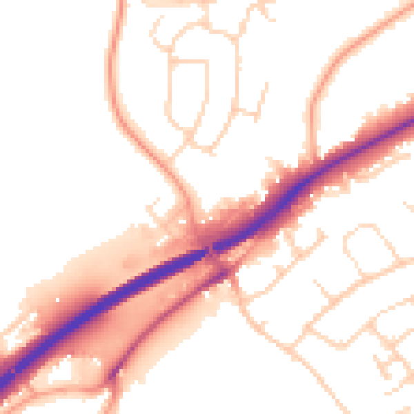 Daytime road noise heatmap for NR4 7LF