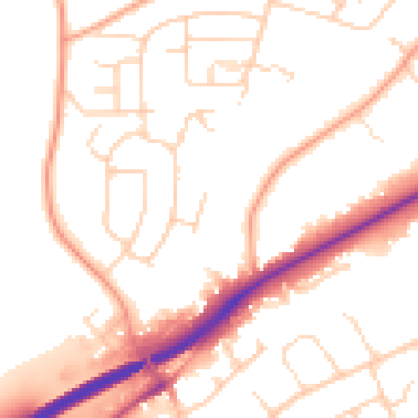 Daytime road noise heatmap for NR4 7NT