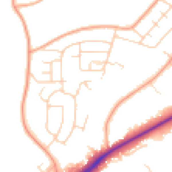 Daytime road noise heatmap for NR4 7QP