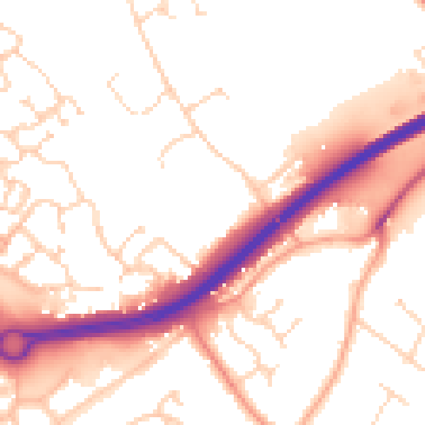 Daytime road noise heatmap for NR4 7RB