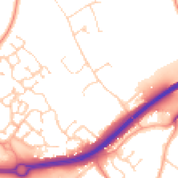 Daytime road noise heatmap for NR4 7RS