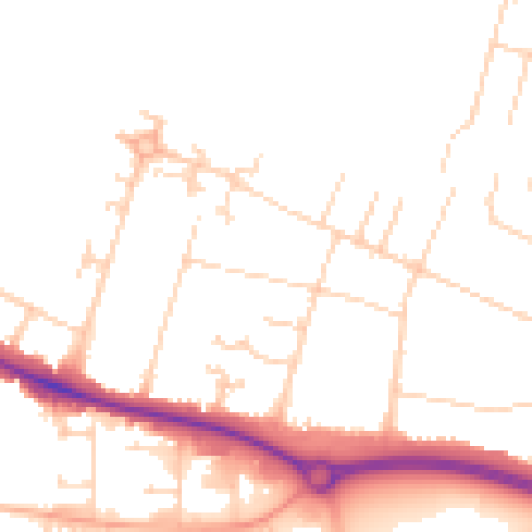 Daytime road noise heatmap for NR5 0AB