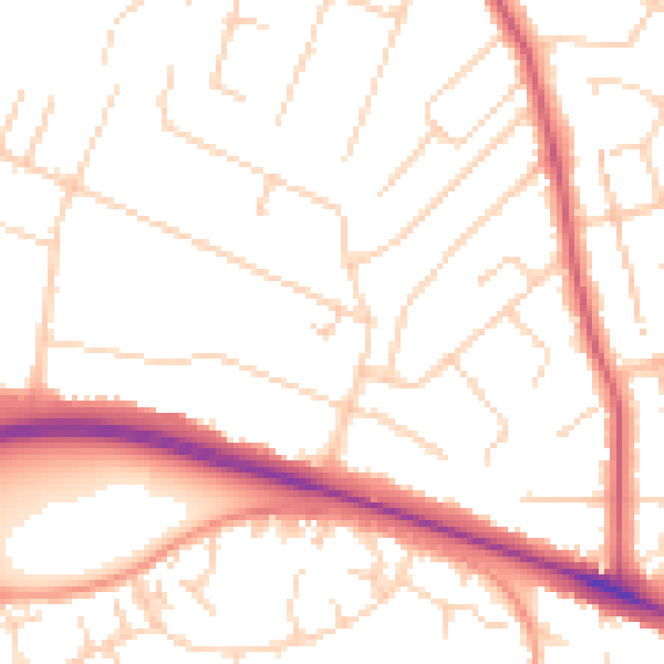 Daytime road noise heatmap for NR5 0AL