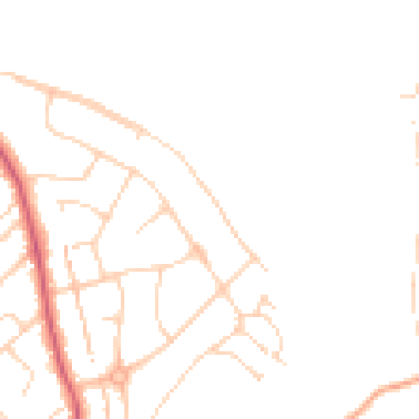 Daytime road noise heatmap for NR5 0AQ
