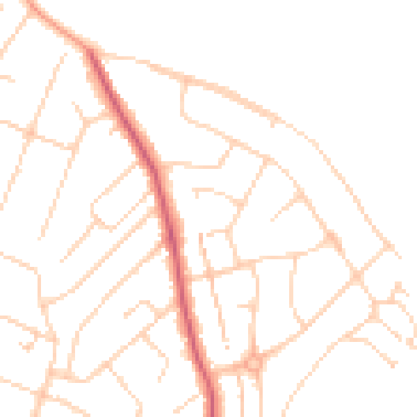 Daytime road noise heatmap for NR5 0AZ