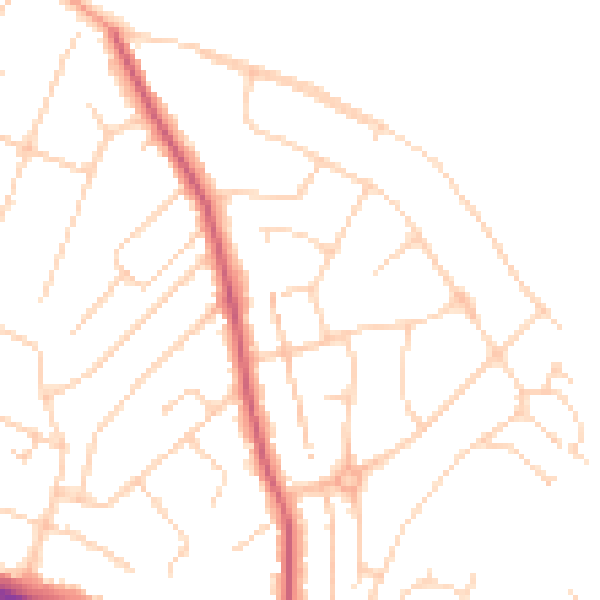 Daytime road noise heatmap for NR5 0BA